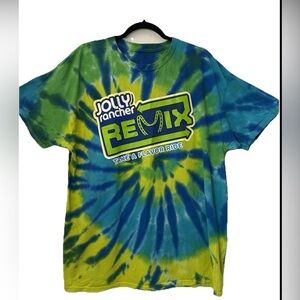 Jolly Rancher Remix Green Take A Flavor Ride Tee Shirt Tie-Dye Hershey Sz L